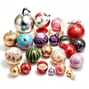Custom Christmas Ornament Tin Boxes | Spherical Gift Tin Packaging OEM ODM Factory Wholesale — Supply-Packagings