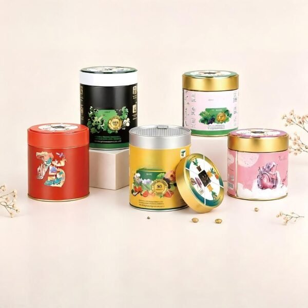 Custom Printed Round Tin Cans | Cylindrical Metal Tins OEM ODM Factory Manufacturer Wholesale — Supply-Packagings