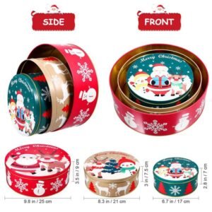 Custom Christmas Nesting Round Tin Box Packaging Set | OEM ODM Tin Manufacturer Supplier Factory Wholesale Custom Christmas Nesting Round Tin Box Packaging Set | OEM ODM Tin Manufacturer Supplier Factory Wholesale